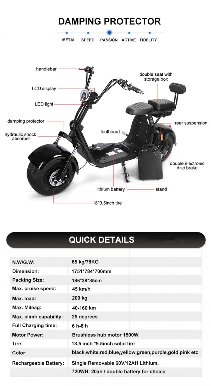 electric fat tire scooter 1500w