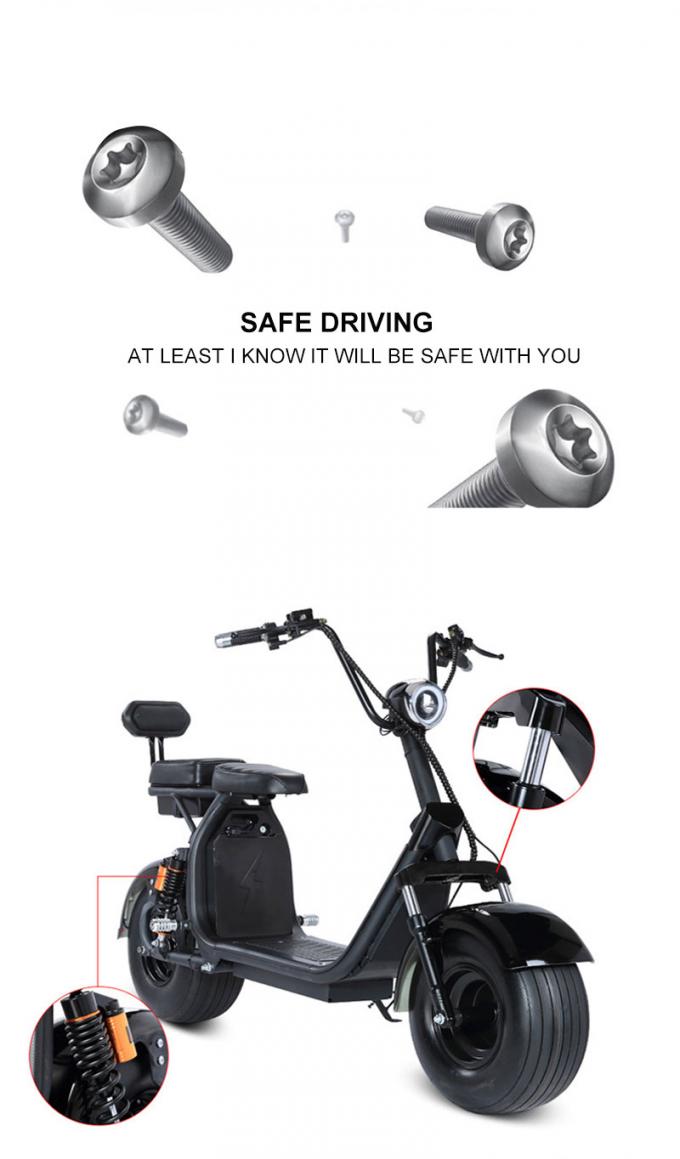 1500w Electric Citycoco Lithium Battery Electric Scooter Vin Number Fat