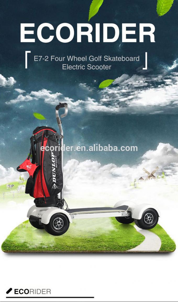 EcoRider Scooter Golf Bag Carrier 1000w Four Wheels 4060KM Mileage Brushless DC Motor