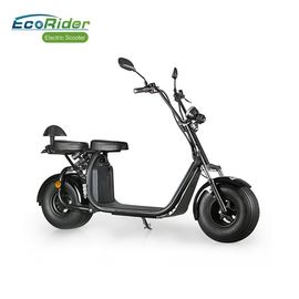 40KM / H Black Color 2 Wheel Electric Scooter Citycoco Fat Tire Strong Construction